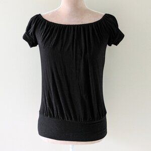 New Arden B Cap Sleeves Black Top